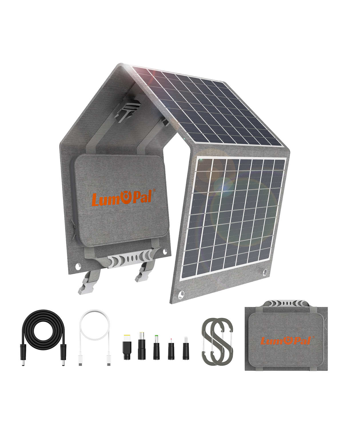 Tragbares Solarpanel LUM Solar 40, Grau 